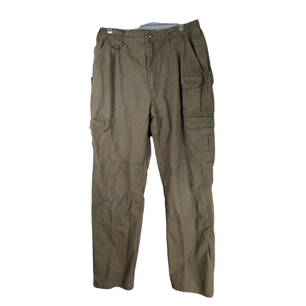 5.11 Tactical Pants Mens 34x34 Green Cotton Cargo Double Knee Elastic Waist‎